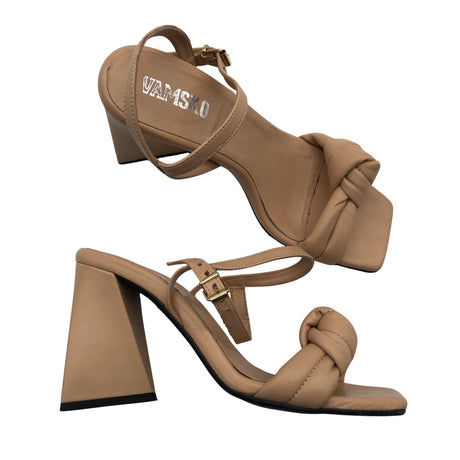 Unisex Vamsko - Heeled sandals, size 37 - Beige ()