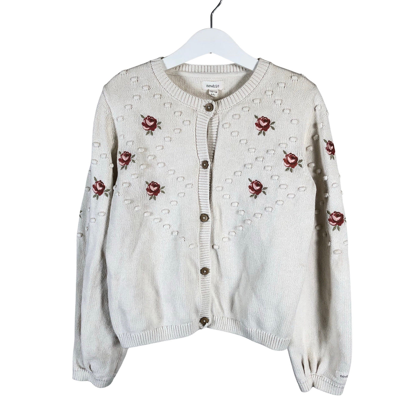 Unisex Newbie - Cardigan, size 122 - 128 - Natural white (1)