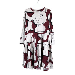 Unisex Papu - Tricot dress, size 122 - 128 - Wine red (1)