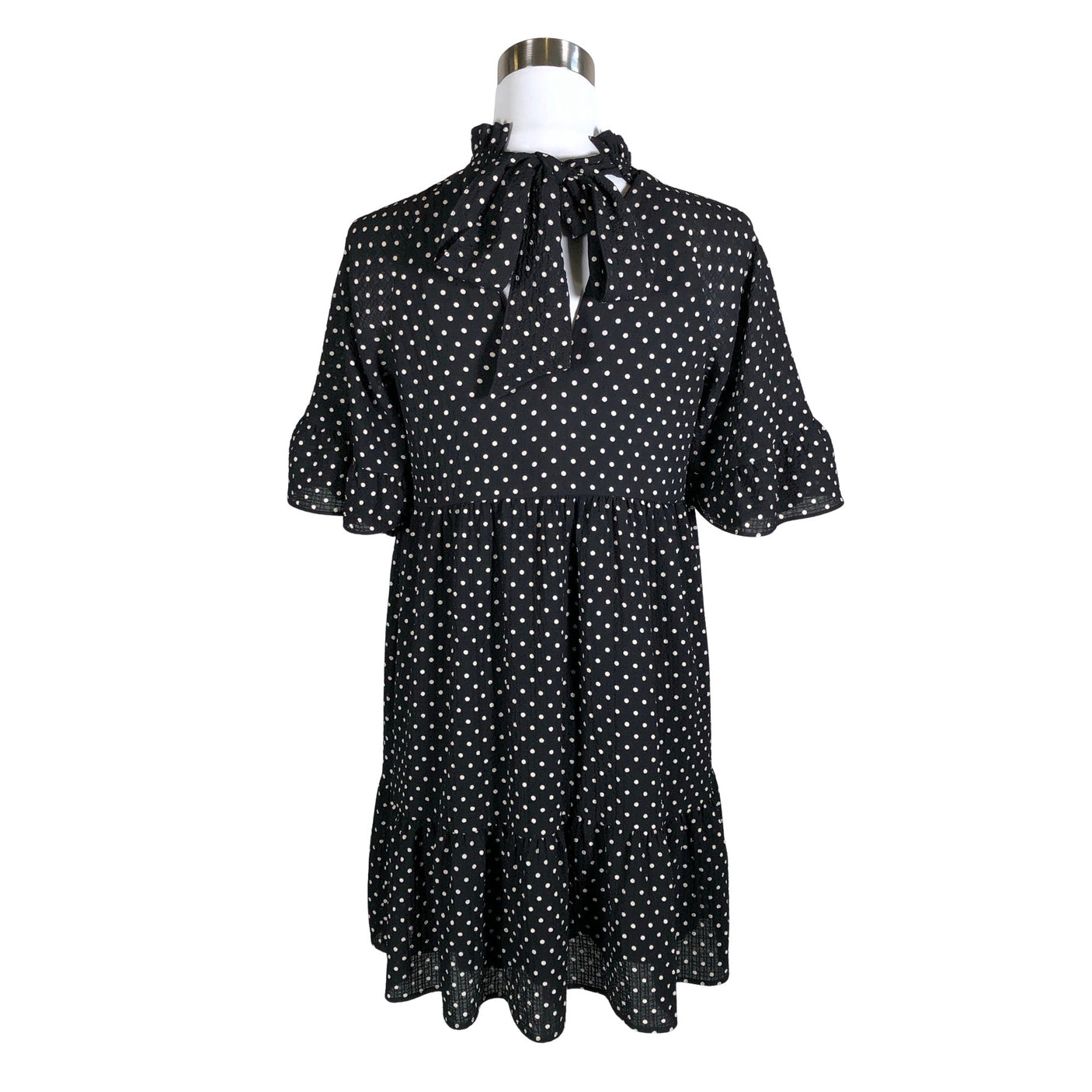 Unisex Sézane - Schiffon dress, size 36 - Black (2)