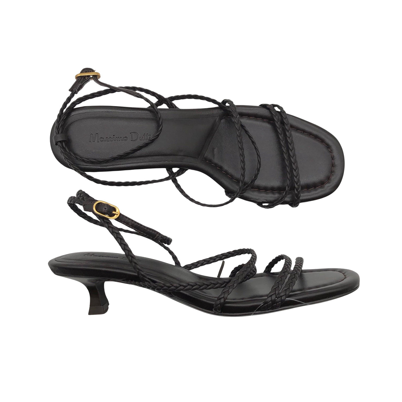 Unisex Massimo Dutti - Heeled sandals, size 38 - Brown (1)