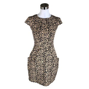 Unisex Qed London - Schiffon dress, size 36 - Brown (1)