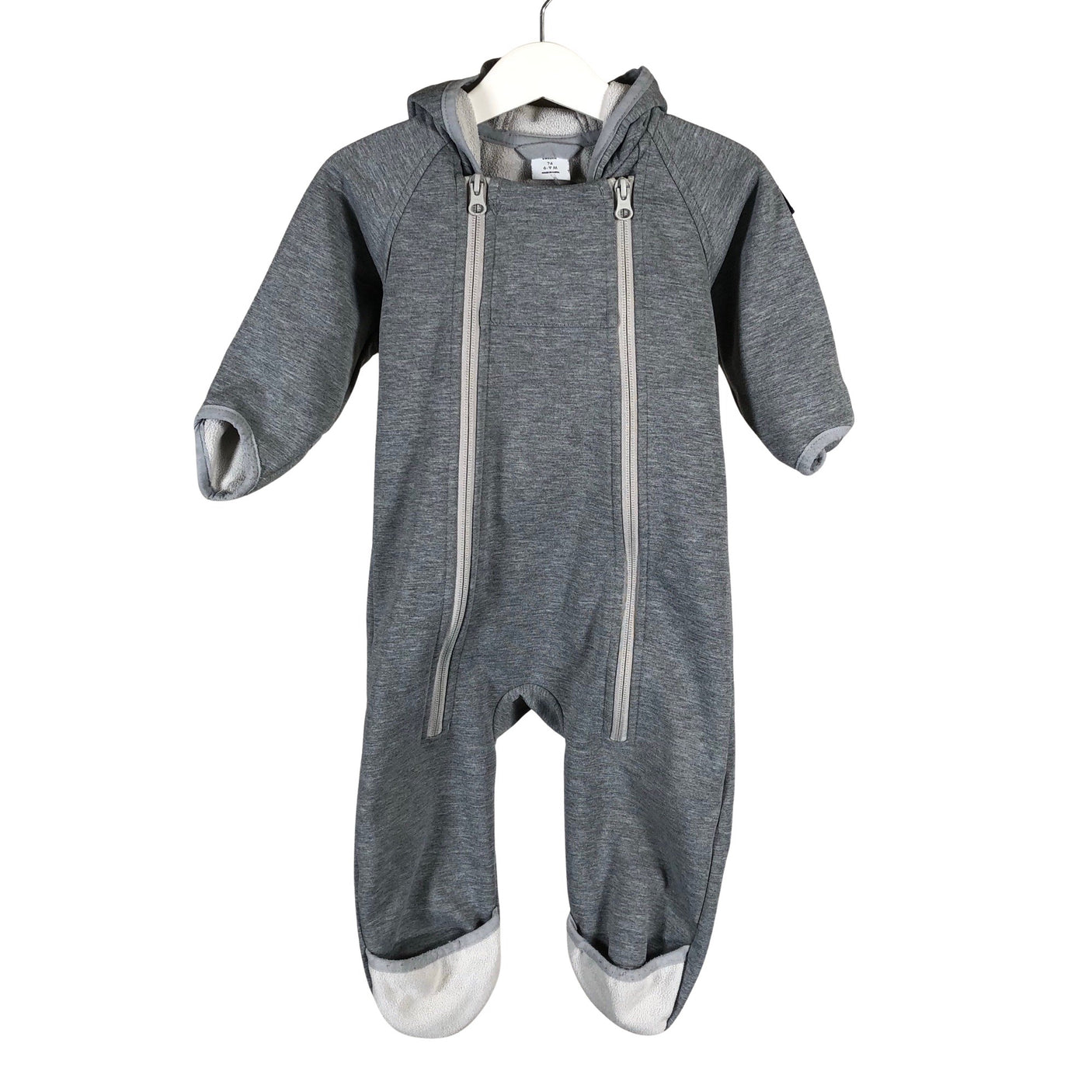 Unisex Polarn O. Pyret - Windfleece jumpsuit, size 68 - 74 - Gray (1)