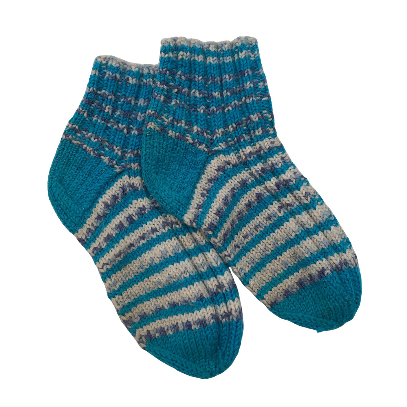 Unisex Handmade - Wool socks, size 36 - Blue (1)
