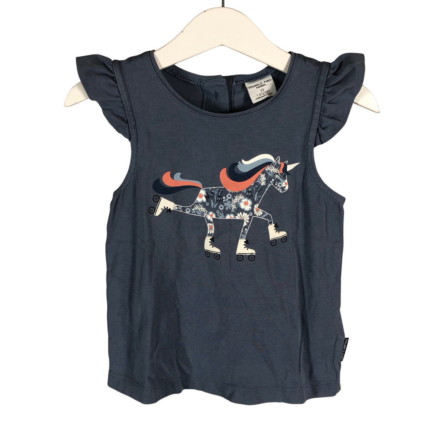 Unisex Polarn O. Pyret - Tricot tank top, size 86 - 92 - Light blue (1)