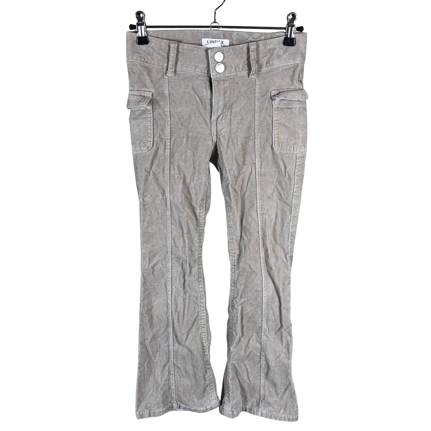 Unisex Lindex - Velvet pants, size 122 - 128 - Gray (1)