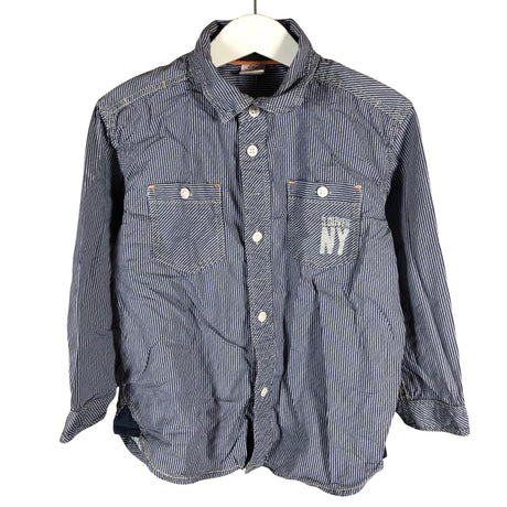 Unisex s.Oliver - Collared shirt, size 104 - 110 - Blue ()
