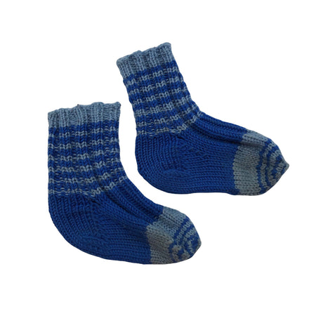 Unisex Handmade - Wool socks, size 22 - Blue ()