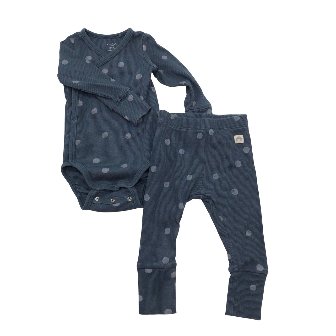 Unisex Lindex - Wrap bodysuit, size 56 - 62 - Blue (1)