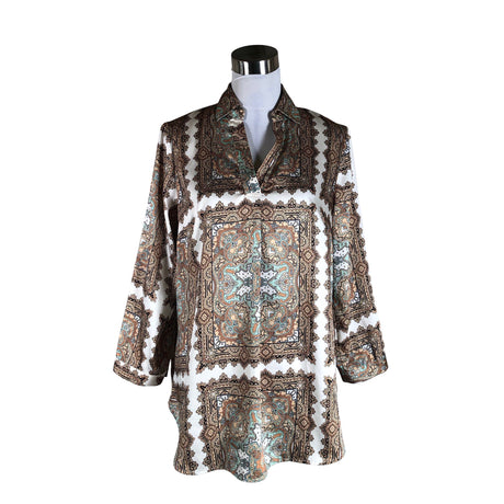 Unisex Cut & Pret - Schiffon tunic, size 38 - Beige ()