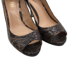 Unisex Guess - Open toe high heel shoes, size 40 - Brown (3)