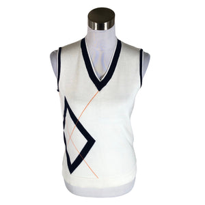 Unisex Green lamb - Knit vest, size 36 - White (1)