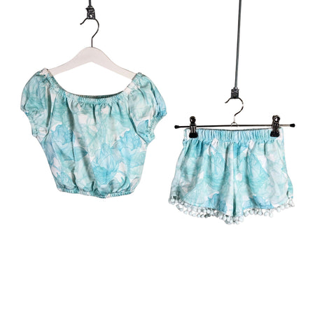 Unisex Marie Raxevsky - Shorts and top set, size 122 - 128 - Turquoise ()