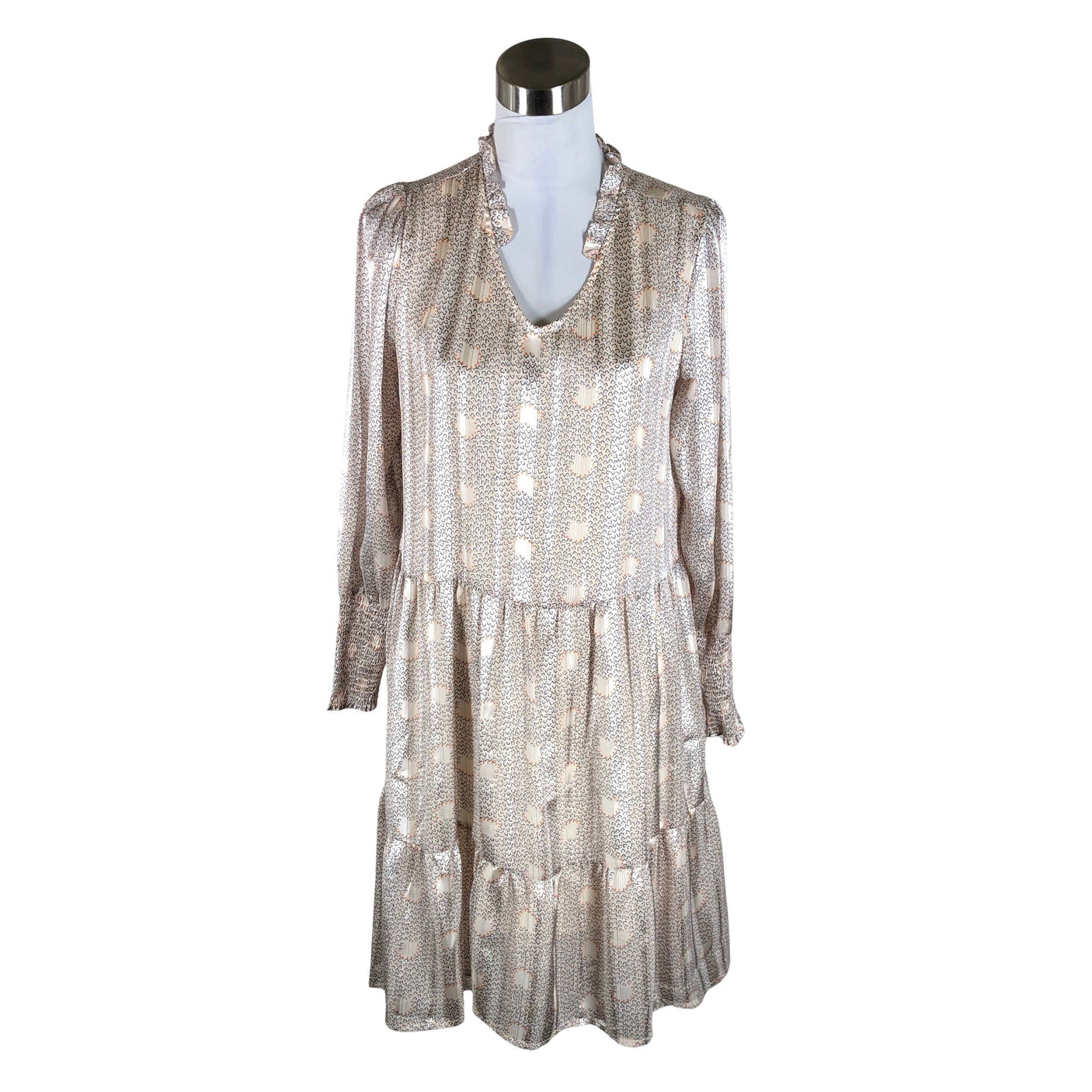 Unisex Culture - Schiffon dress, size 36 - Beige (1)