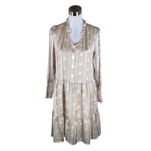 Unisex Culture - Schiffon dress, size 36 - Beige (1)