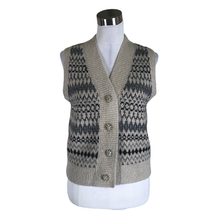 Unisex Neo Noir - Knit vest, size 38 - Beige ()