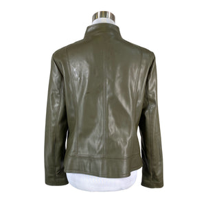 Unisex s.Oliver - Leather jacket, size 40 - Green (2)