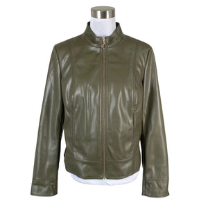 Unisex s.Oliver - Leather jacket, size 40 - Green (1)