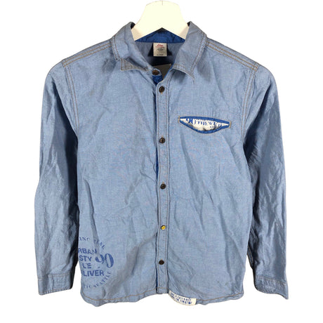 Unisex s.Oliver - Collared shirt, size 146 - 152 - Light blue ()
