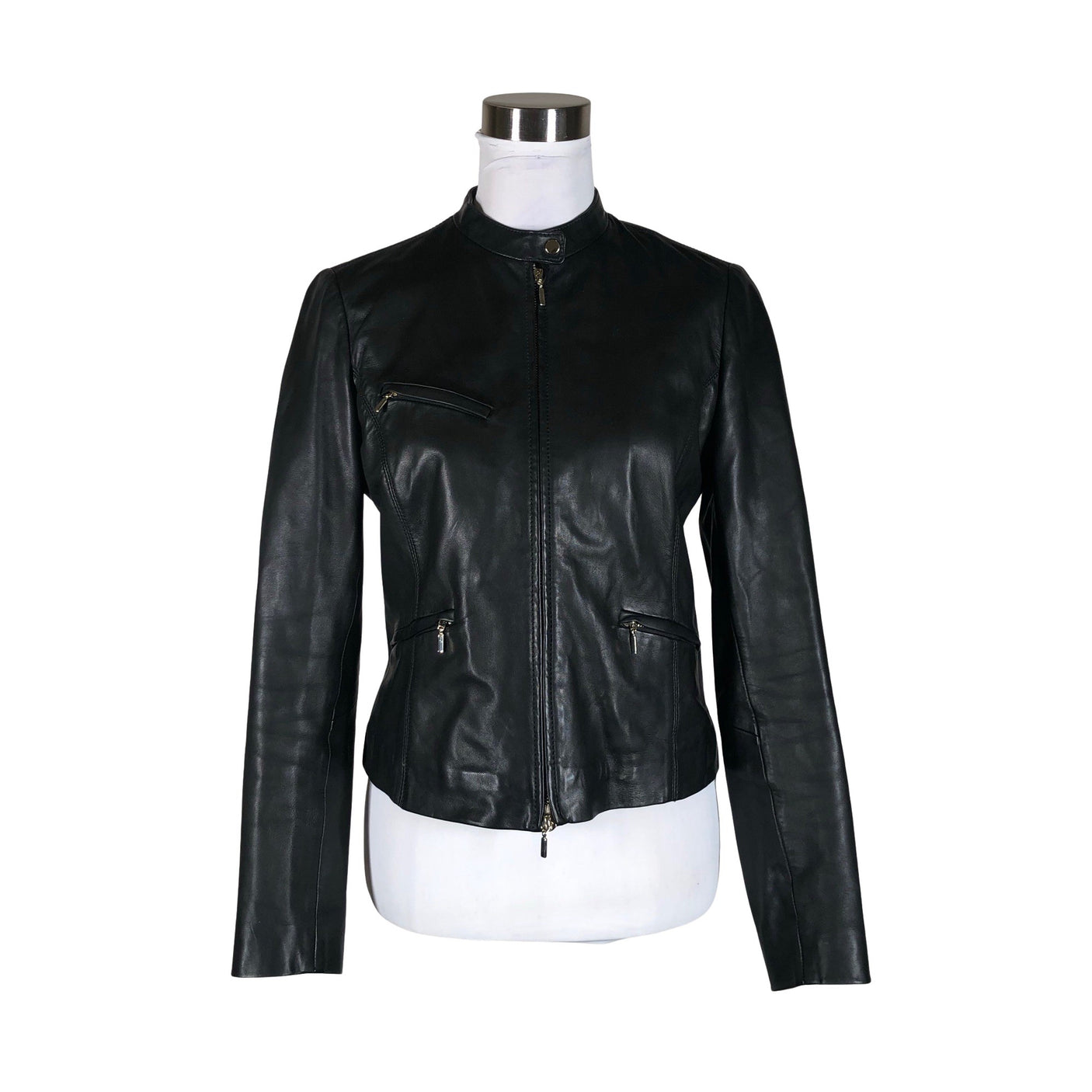 Unisex Massimo Dutti - Leather jacket, size 38 - Black (1)
