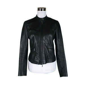 Unisex Massimo Dutti - Leather jacket, size 38 - Black (1)