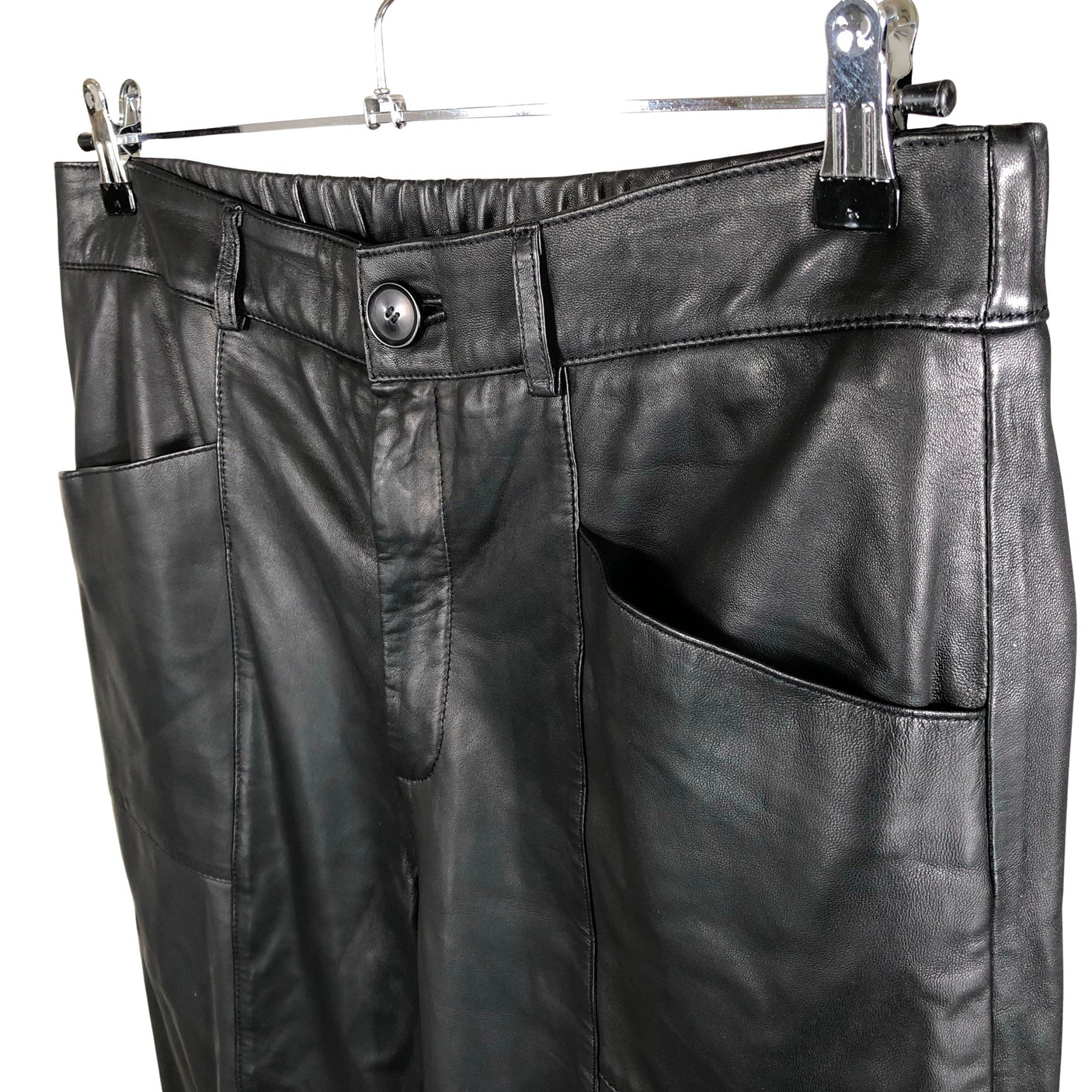 Unisex Cream - Leather pants, size 44 - Black (3)