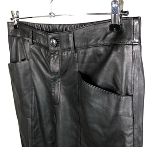 Unisex Cream - Leather pants, size 44 - Black (3)