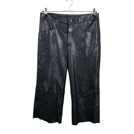 Unisex Cream - Leather pants, size 44 - Black ()