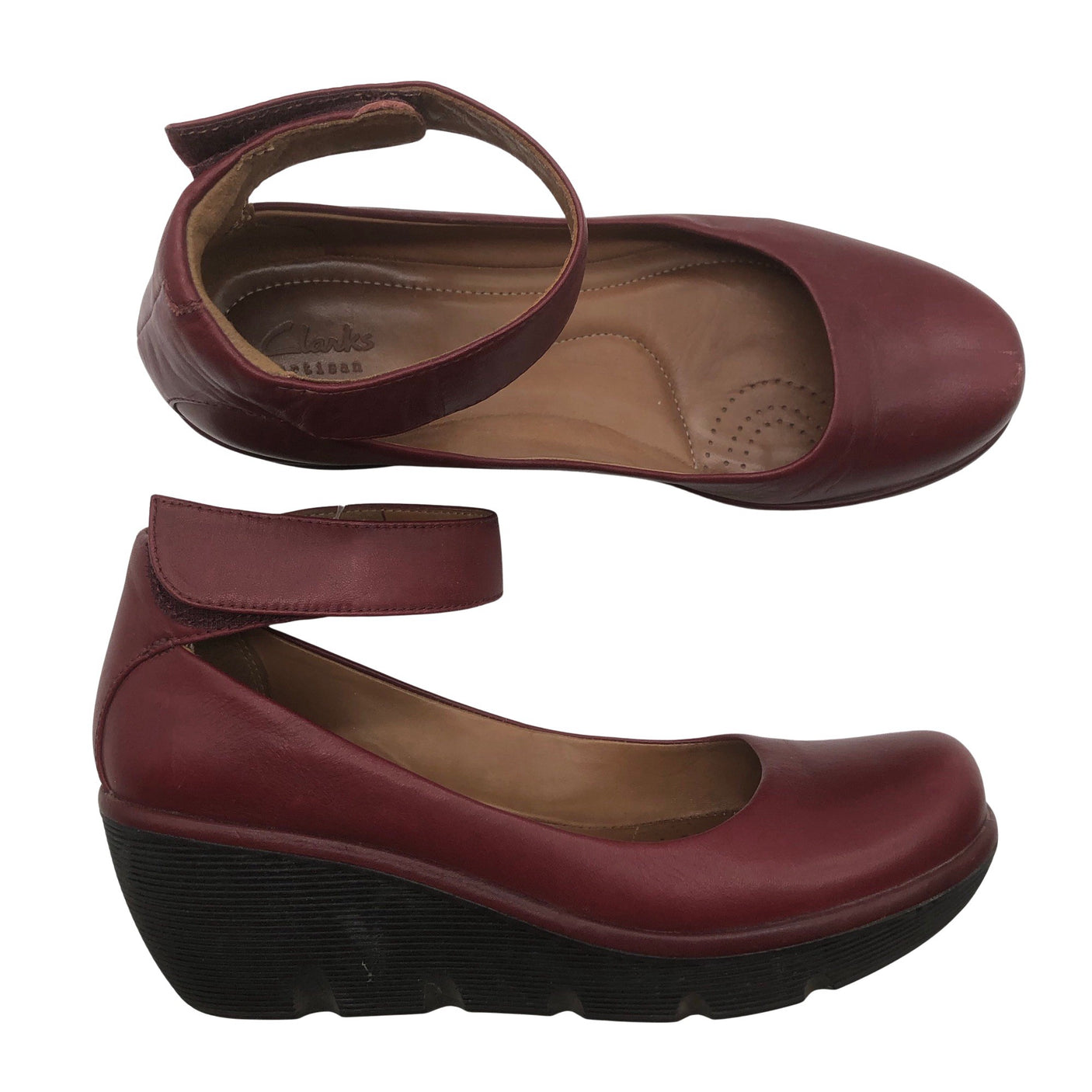 Unisex Clarks - Wedge heel shoes, size 40 - Wine red (1)