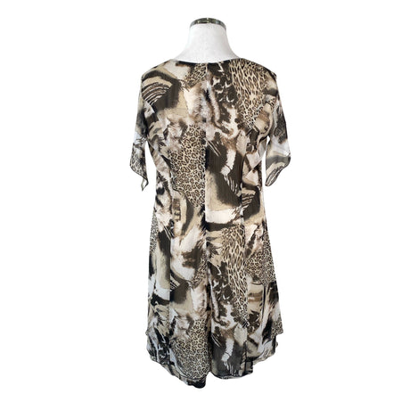 Unisex Voglia - Schiffon dress, size 46 - Brown (2)