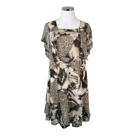 Unisex Voglia - Schiffon dress, size 46 - Brown ()