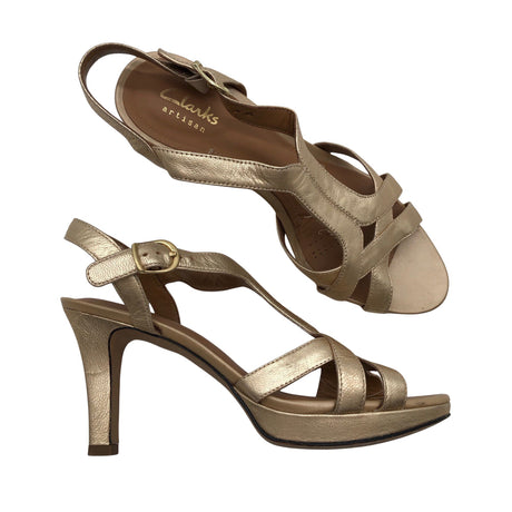 Unisex Clarks - Heeled sandals, size 38 - Gold ()