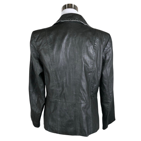 Unisex Gerry Weber - Leather jacket, size 40 - Gray (2)