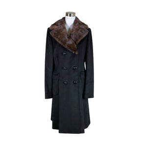 Unisex Linea - Wool coat, size 40 - Black (1)