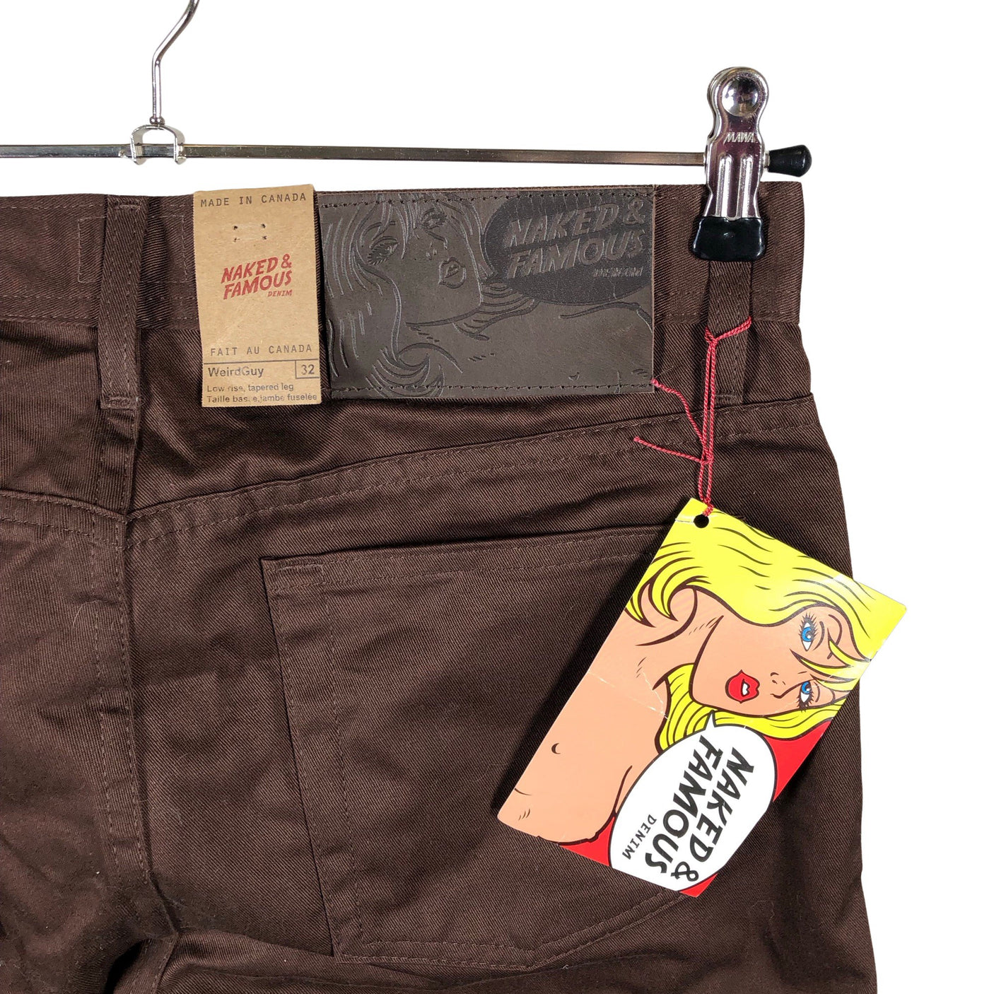 Unisex Naked & Famous - Jeans, size W32 - Brown (3)