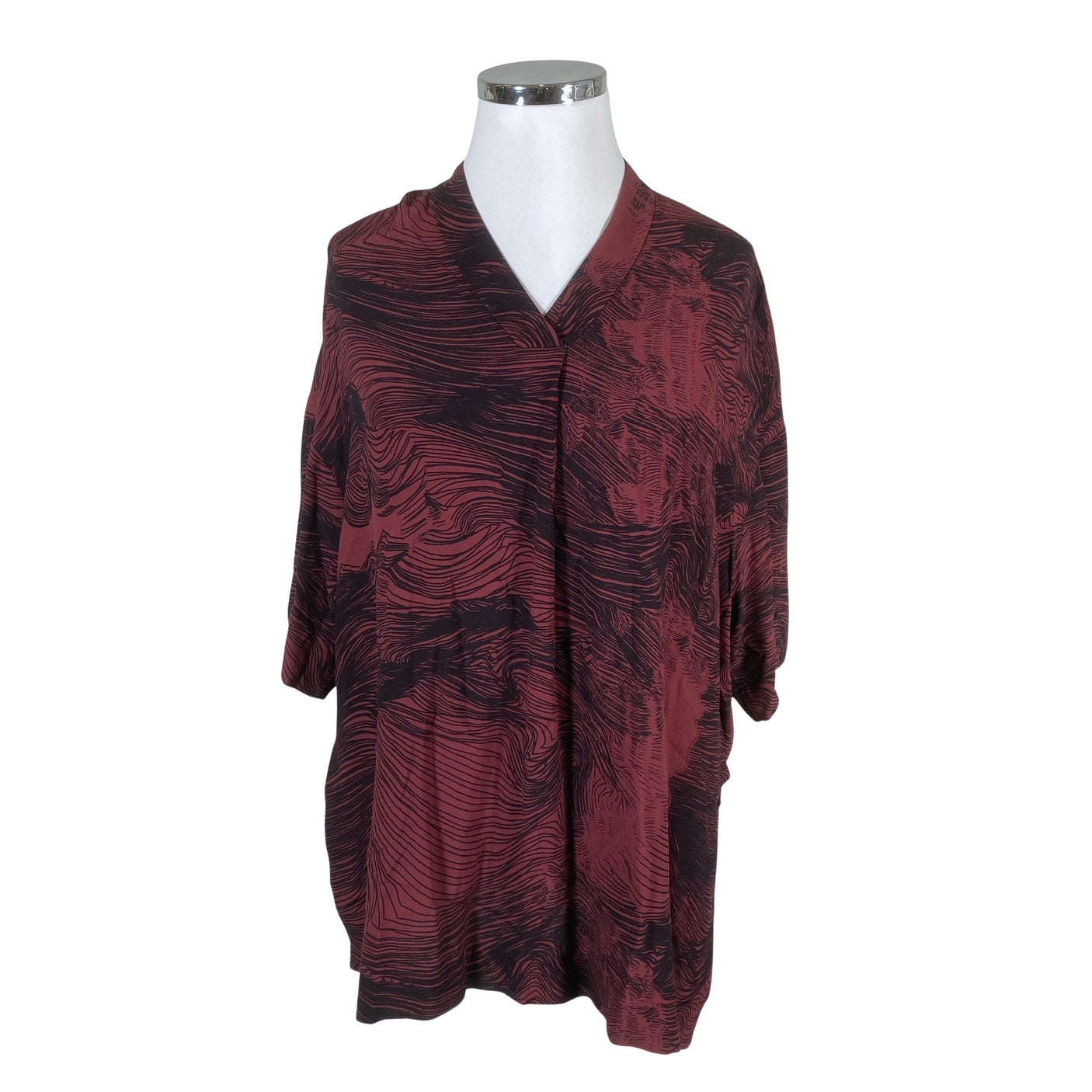 Unisex Marimekko - Short-sleeved blouse, size 44 - Wine red (1)