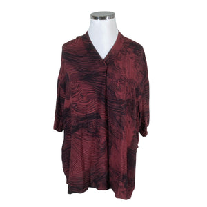Unisex Marimekko - Short-sleeved blouse, size 44 - Wine red (1)