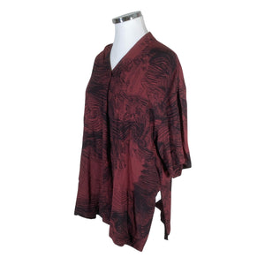 Unisex Marimekko - Short-sleeved blouse, size 44 - Wine red (2)