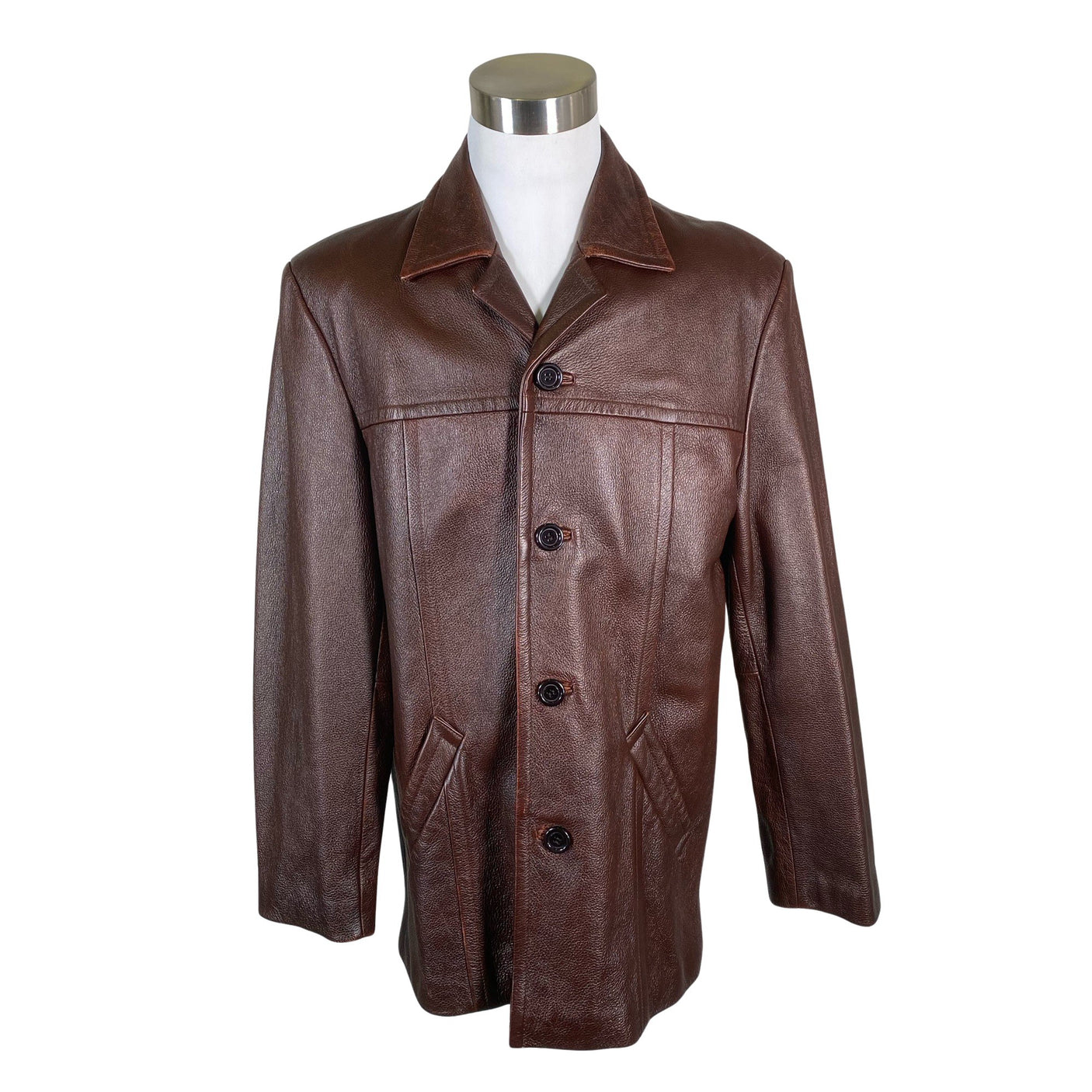 Unisex Handmade - Leather jacket, size M - Brown (1)