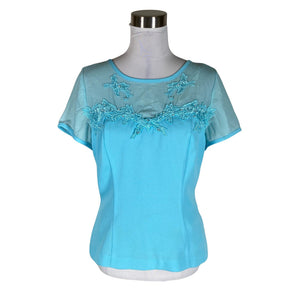 Unisex Lori Weidner - Short-sleeved blouse, size 40 - Turquoise (1)