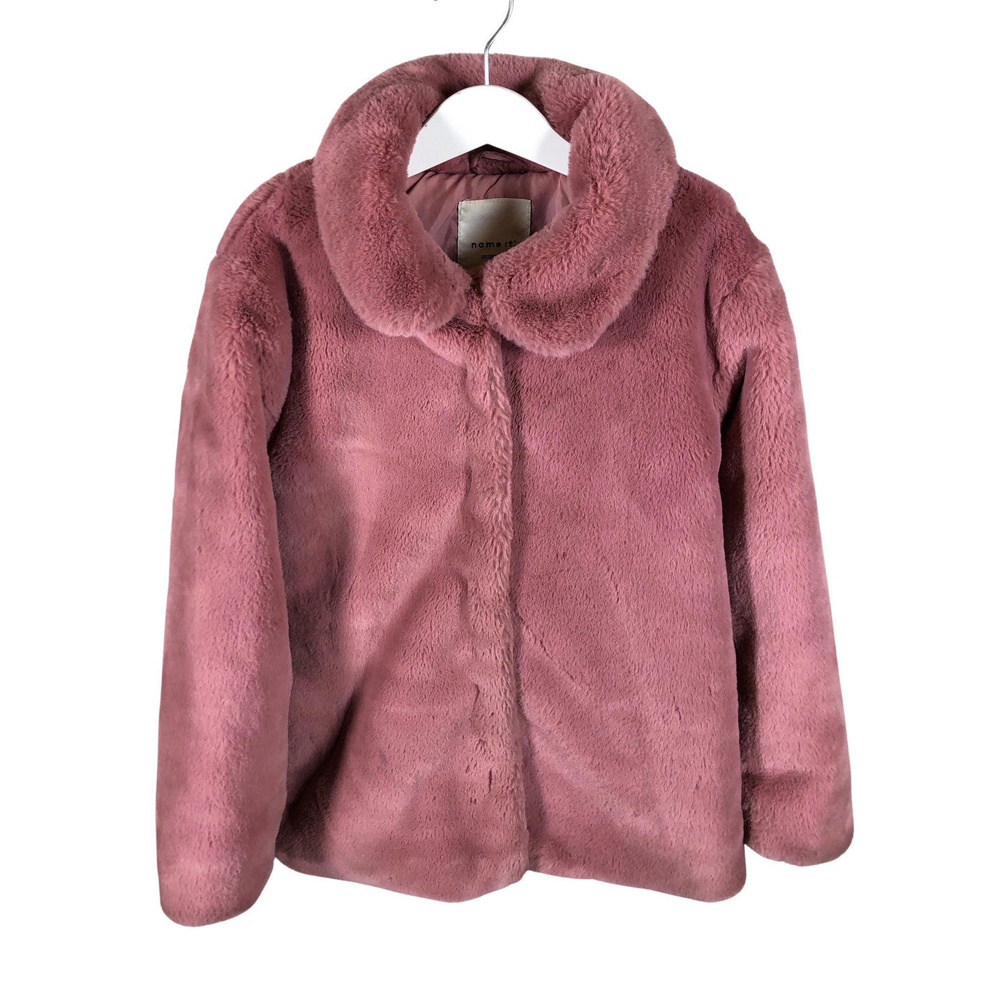 Unisex Name It - Faux fur coat, size 128 - 134 - Light pink (1)