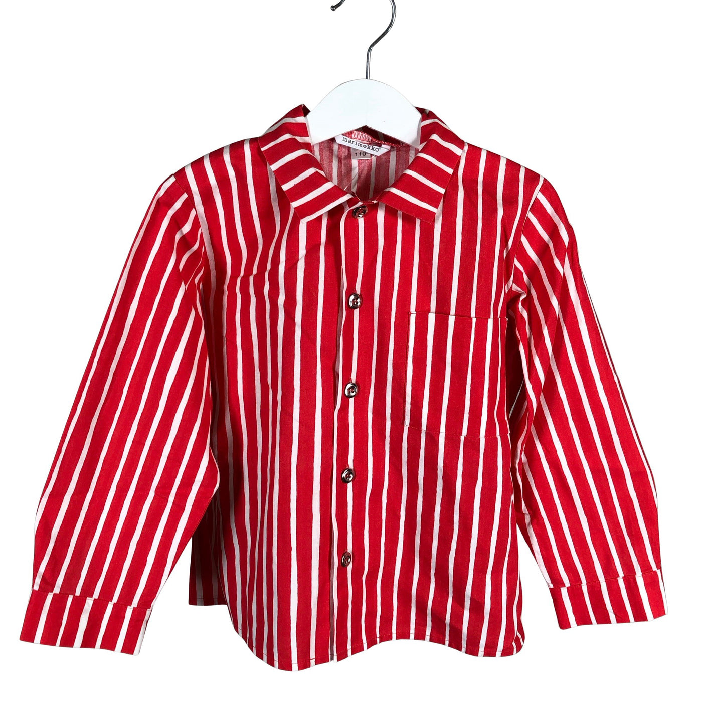 Unisex Marimekko - Collared shirt, size 104 - 110 - Red (1)