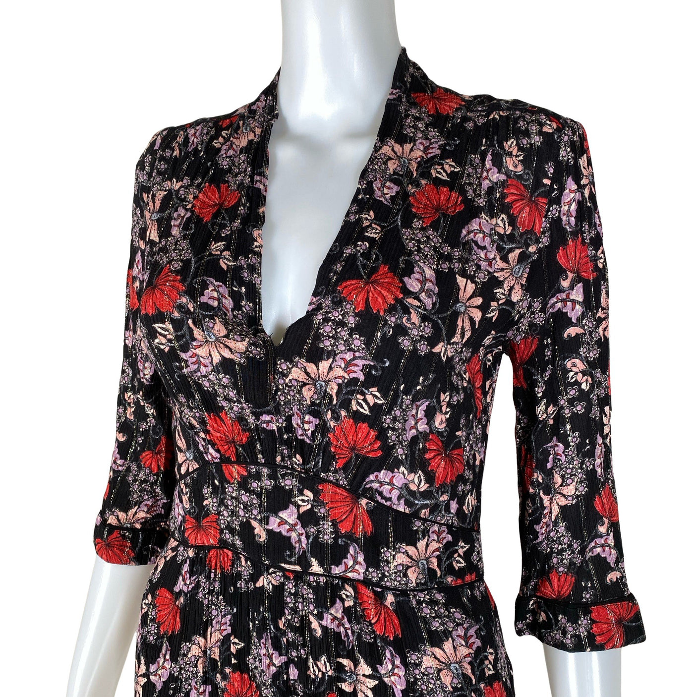 Unisex ba&sh - Schiffon dress, size 36 - Black (3)