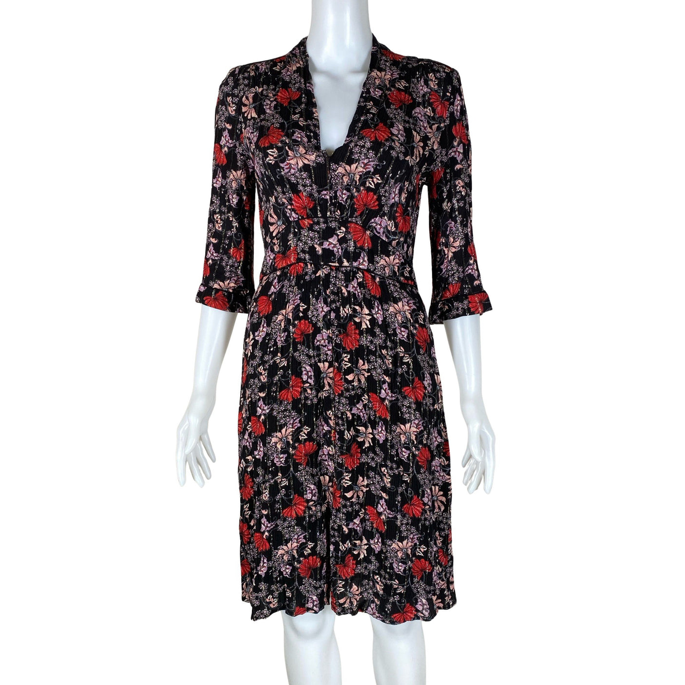 Unisex ba&sh - Schiffon dress, size 36 - Black (1)