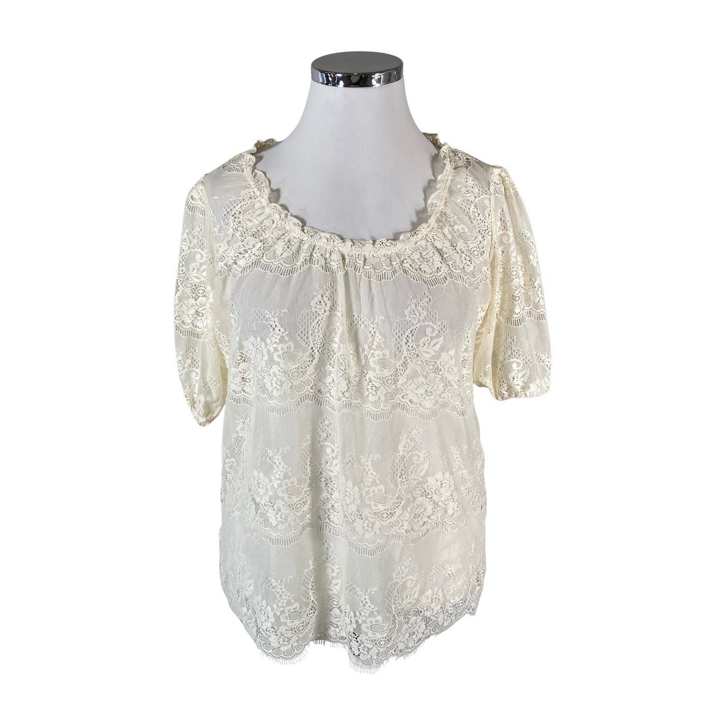 Unisex Lindex - Short-sleeved blouse, size 44 - Natural white (1)