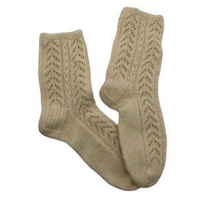 Unisex Handmade - Wool socks, size 39 - Natural white (1)