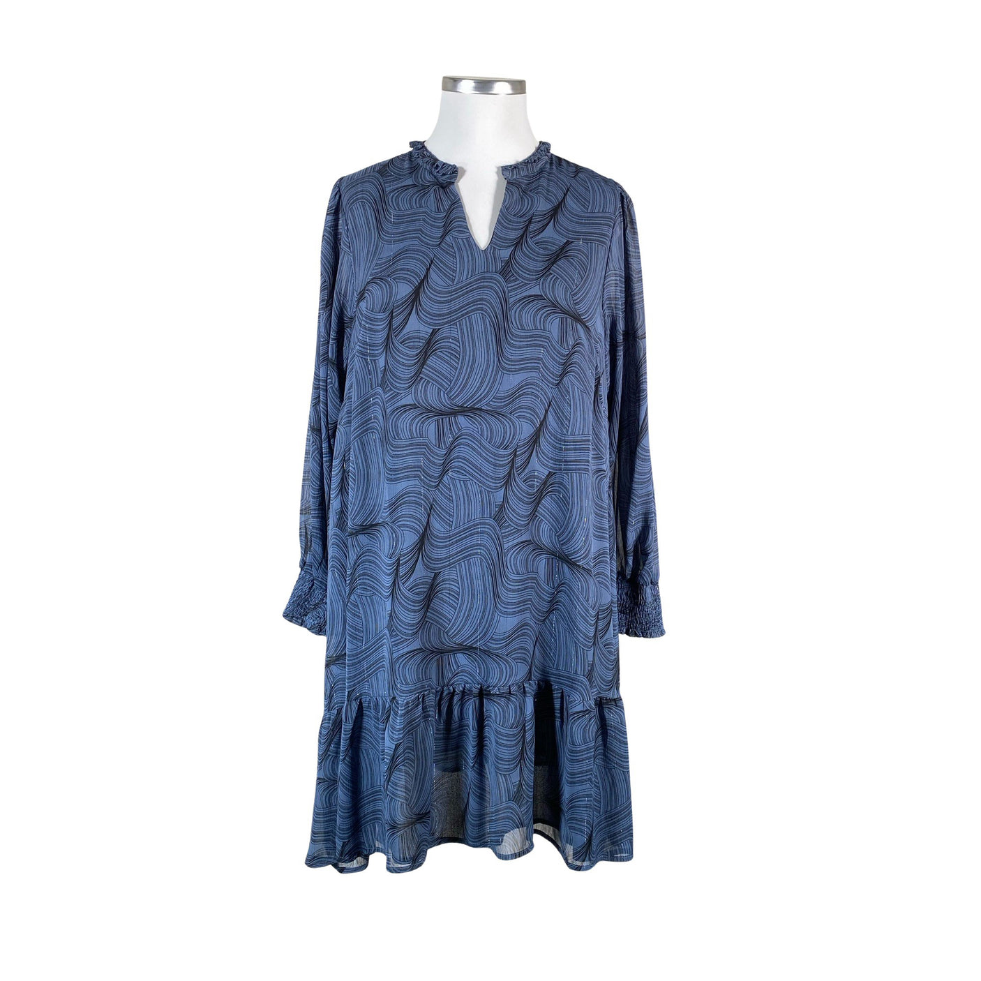 Unisex Kaffe - Schiffon dress, size 46 - Blue (1)