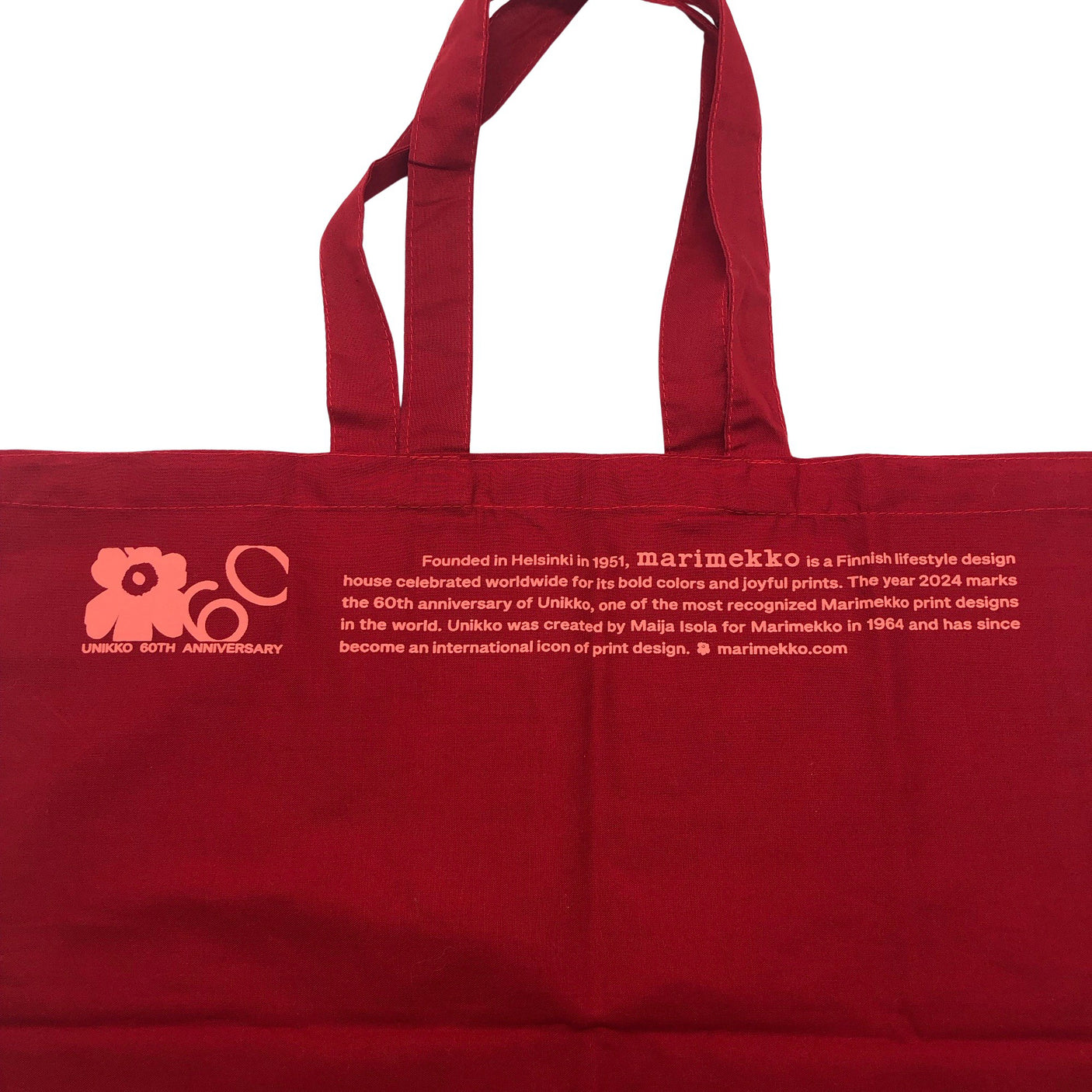 Unisex Marimekko - Shopping bag, size Maxi - Red (2)