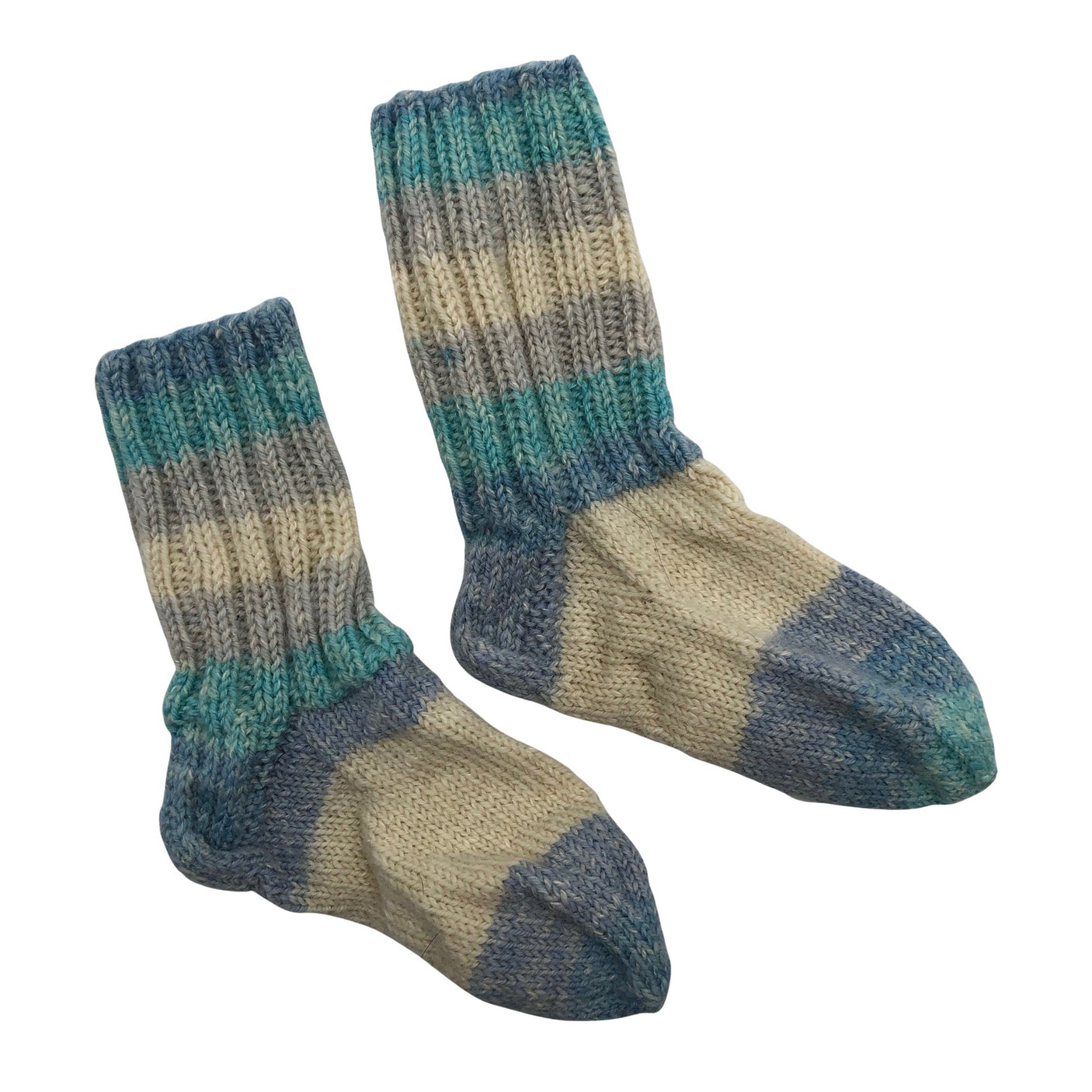 Unisex Handmade - Wool socks, size 28 - Blue (1)