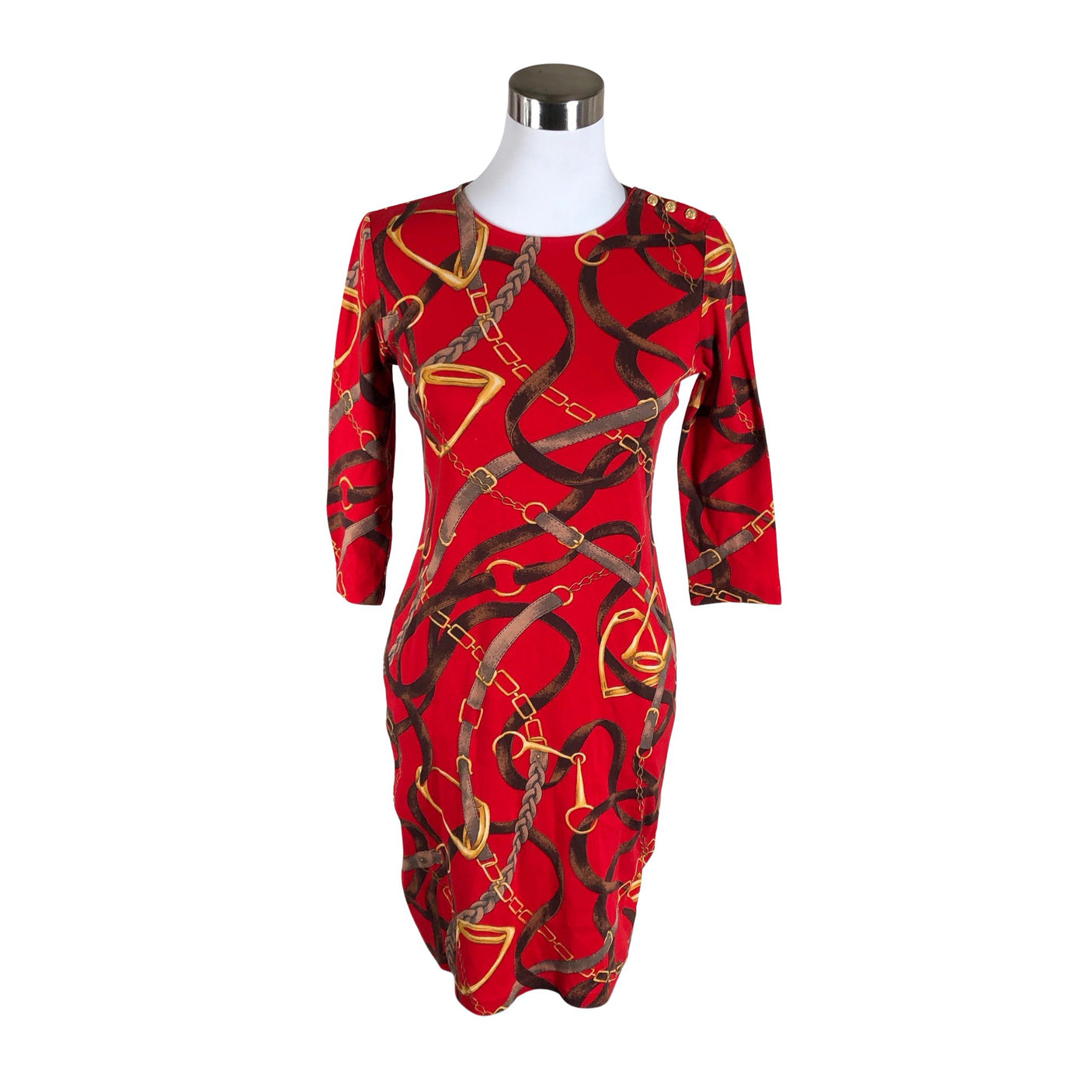 Unisex Lauren Ralph Lauren - Tricot dress, size 36 - Red (1)